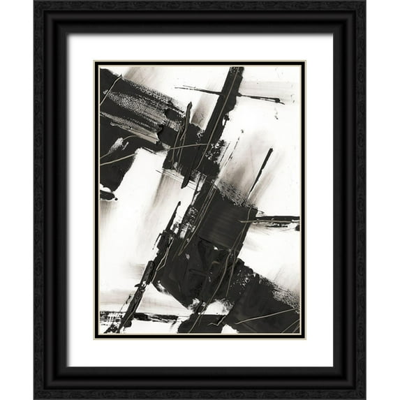 Harper, Ethan 12x14 Black Ornate Wood Framed with Double Matting Museum Art Print Titled - Diagonal Matrix I
