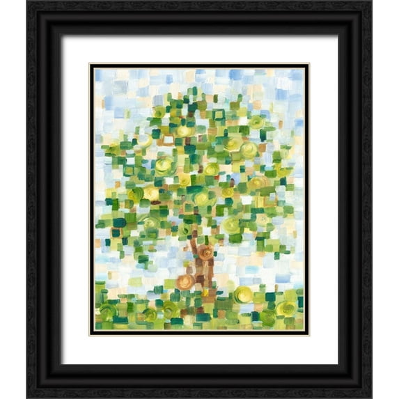Harper, Ethan 12x14 Black Ornate Wood Framed with Double Matting Museum Art Print Titled - Quilted Tree I