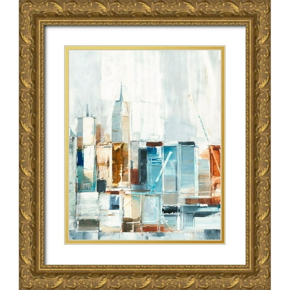Harper, Ethan 12x14 Gold Ornate Wood Framed with Double Matting Museum Art Print Titled - City Colors II