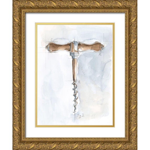 Harper, Ethan 12x14 Gold Ornate Wood Framed with Double Matting Museum Art Print Titled - Corkscrew Variety III
