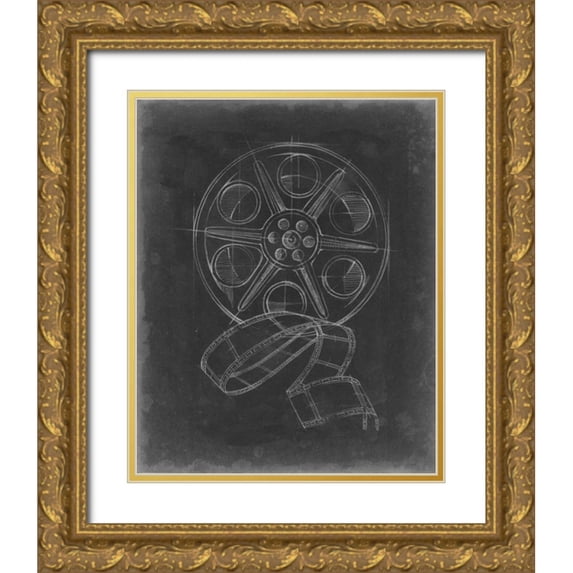 Harper, Ethan 12x14 Gold Ornate Wood Framed with Double Matting Museum Art Print Titled - Film and Reel Blueprint I