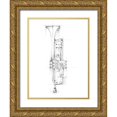 thumbnail image 1 of Harper, Ethan 12x14 Gold Ornate Wood Framed with Double Matting Museum Art Print Titled - Trumpet Sketch, 1 of 4