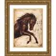 thumbnail image 1 of Harper, Ethan 12x14 Gold Ornate Wood Framed with Double Matting Museum Art Print Titled - Weathered Equestrian II, 1 of 4