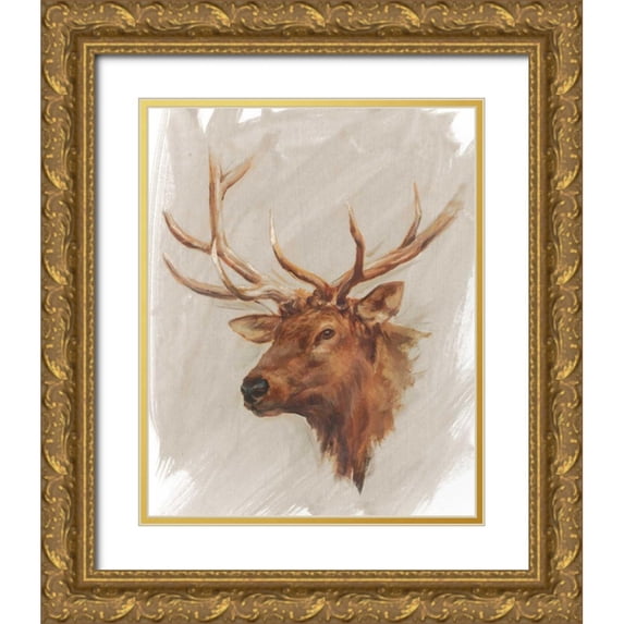 Harper, Ethan 12x14 Gold Ornate Wood Framed with Double Matting Museum Art Print Titled - Western American Animal Study IV