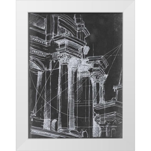 Harper, Ethan 12x14 White Modern Wood Framed Museum Art Print Titled - Architectural Schematic I
