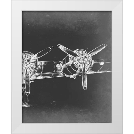Harper, Ethan 12x14 White Modern Wood Framed Museum Art Print Titled - Graphic Plane Triptych III