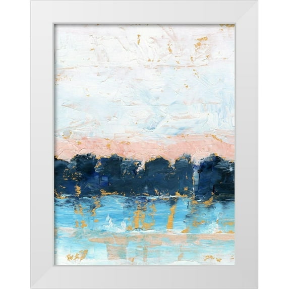 Harper, Ethan 12x14 White Modern Wood Framed Museum Art Print Titled - Indigo Treeline I