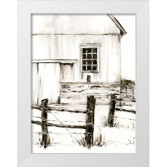 Harper, Ethan 12x14 White Modern Wood Framed Museum Art Print Titled - Rustic Barbed Wire II