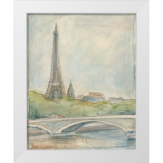 Harper, Ethan 12x14 White Modern Wood Framed Museum Art Print Titled - View of Paris III