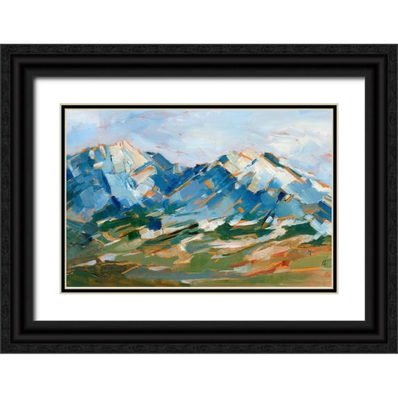 Harper, Ethan 14x11 Black Ornate Wood Framed with Double Matting Museum Art Print Titled - Blue Mountain Peaks I