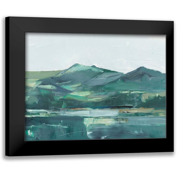 Harper, Ethan 14x12 Black Modern Framed Museum Art Print Titled - Green Grey Mountains II