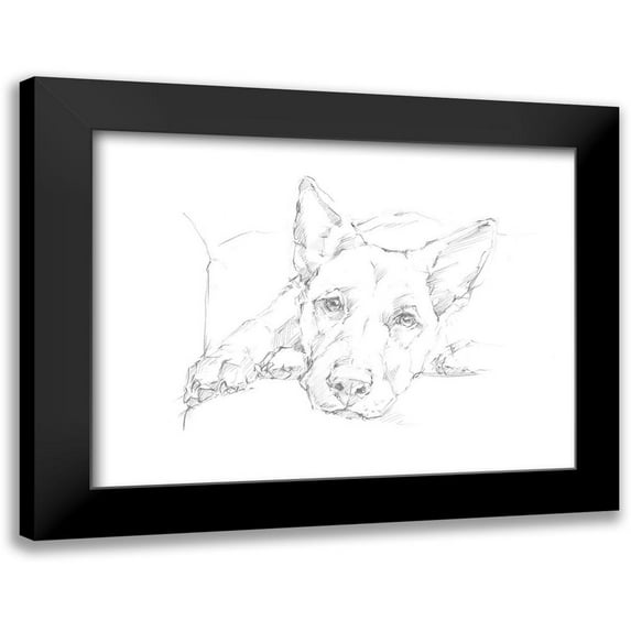 Harper, Ethan 14x12 Black Modern Framed Museum Art Print Titled - Lazy Dog IV
