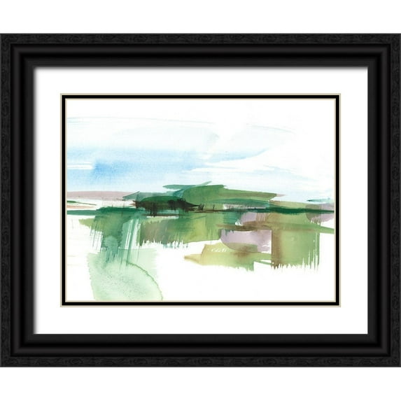 Harper, Ethan 14x12 Black Ornate Wood Framed with Double Matting Museum Art Print Titled - Abstract Wetland III