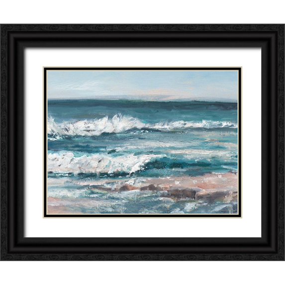 Harper, Ethan 14x12 Black Ornate Wood Framed with Double Matting Museum Art Print Titled - Ocean Breakers I