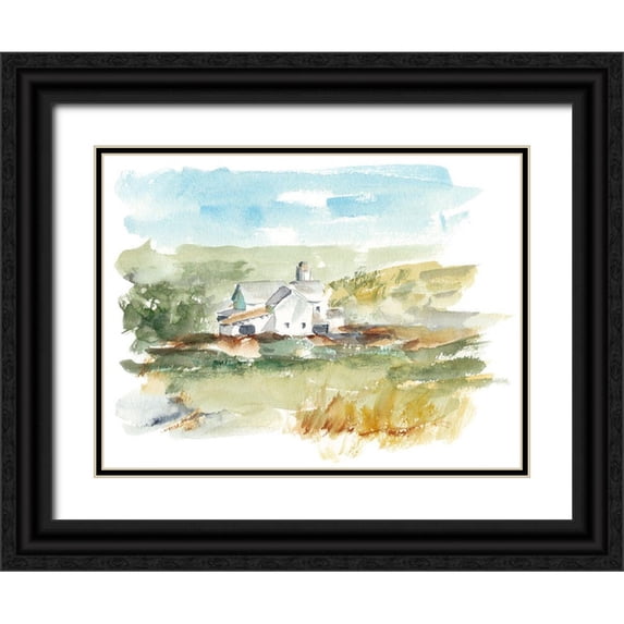 Harper, Ethan 14x12 Black Ornate Wood Framed with Double Matting Museum Art Print Titled - Rural Plein Air IV