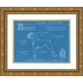 thumbnail image 1 of Harper, Ethan 14x12 Gold Ornate Wood Framed with Double Matting Museum Art Print Titled - Blueprint Boxer, 1 of 4