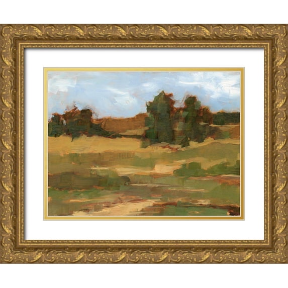 Harper, Ethan 14x12 Gold Ornate Wood Framed with Double Matting Museum Art Print Titled - Ochre Valley II