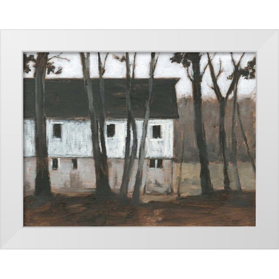 Harper, Ethan 14x12 White Modern Wood Framed Museum Art Print Titled - Autumn Barns I