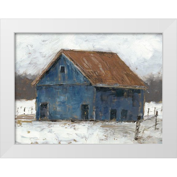 Harper, Ethan 14x12 White Modern Wood Framed Museum Art Print Titled - Blue Barn II