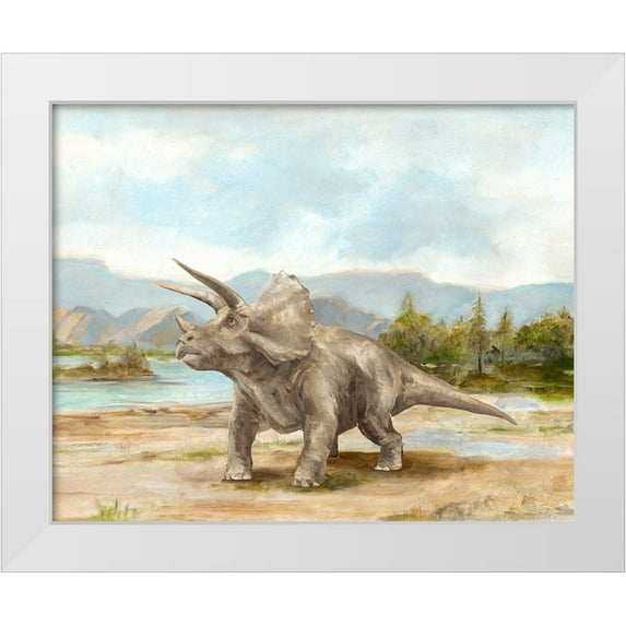 Harper, Ethan 14x12 White Modern Wood Framed Museum Art Print Titled - Dinosaur Illustration II