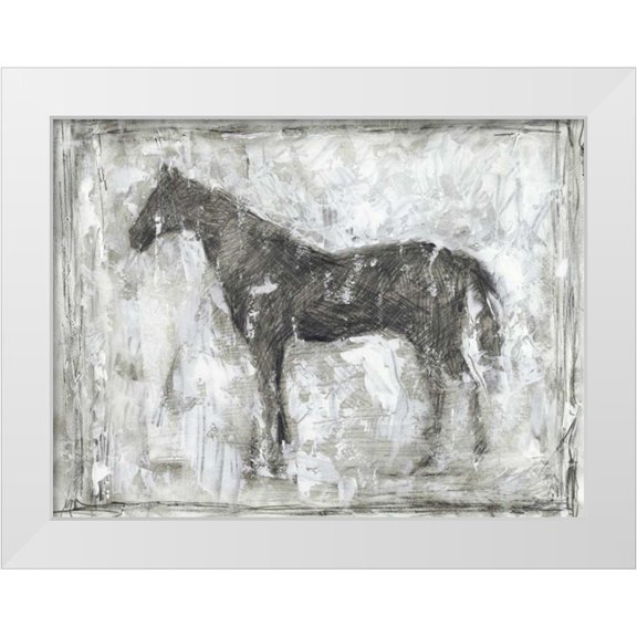 Harper, Ethan 14x12 White Modern Wood Framed Museum Art Print Titled - Equine Silhouette II