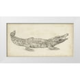 thumbnail image 1 of Harper, Ethan 14x9 White Modern Wood Framed Museum Art Print Titled - Crocodile Sketch, 1 of 4