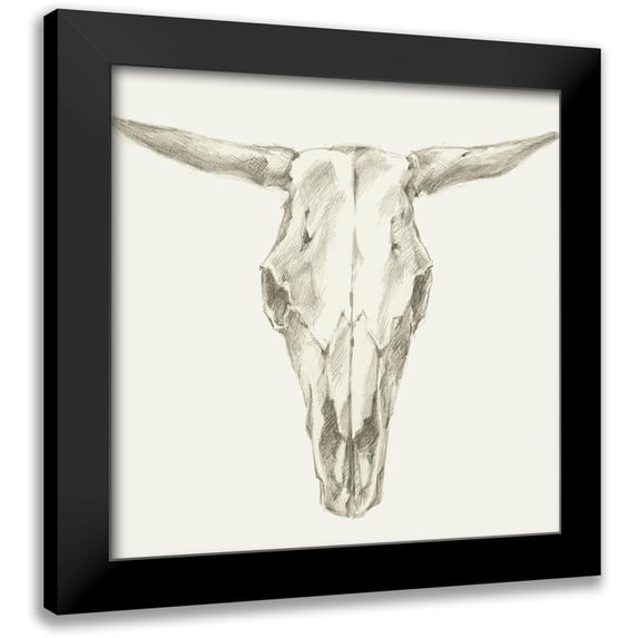 Harper, Ethan 15x15 Black Modern Framed Museum Art Print Titled - Custom Western Skull Mount II (ASH)