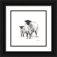 thumbnail image 1 of Harper, Ethan 15x15 Black Ornate Wood Framed with Double Matting Museum Art Print Titled - Charcoal Sheep Study I, 1 of 4