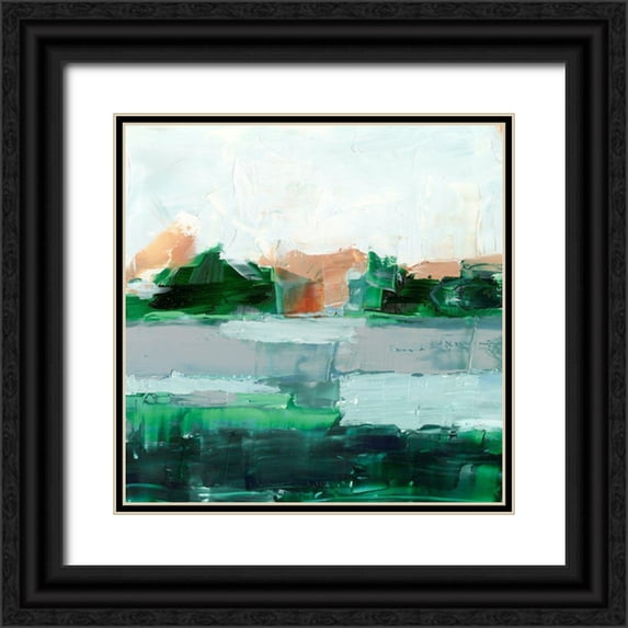 Harper, Ethan 15x15 Black Ornate Wood Framed with Double Matting Museum Art Print Titled - Sienna Sunset I