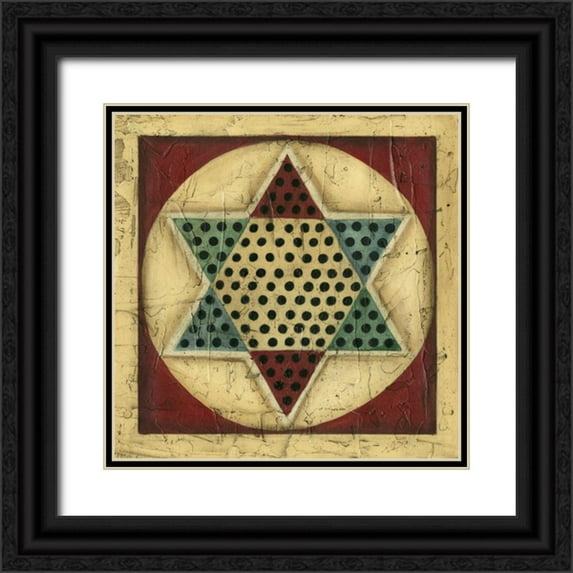 Harper, Ethan 15x15 Black Ornate Wood Framed with Double Matting Museum Art Print Titled - Small Antique Chinese Checkers