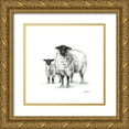 thumbnail image 1 of Harper, Ethan 15x15 Gold Ornate Wood Framed with Double Matting Museum Art Print Titled - Charcoal Sheep Study I, 1 of 4