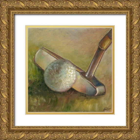 Harper, Ethan 15x15 Gold Ornate Wood Framed with Double Matting Museum Art Print Titled - The Putter