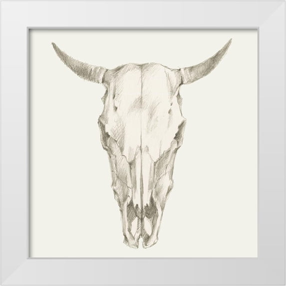 Harper, Ethan 15x15 White Modern Wood Framed Museum Art Print Titled - Custom Western Skull Mount I (ASH)