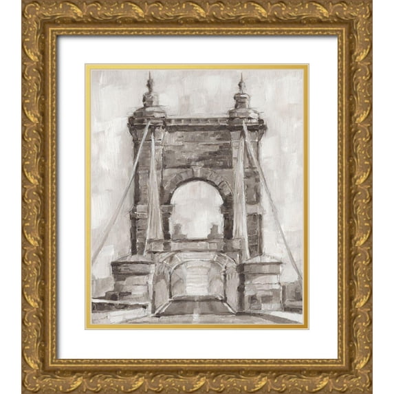 Harper, Ethan 15x17 Gold Ornate Wood Framed with Double Matting Museum Art Print Titled - Bridge Crossing II