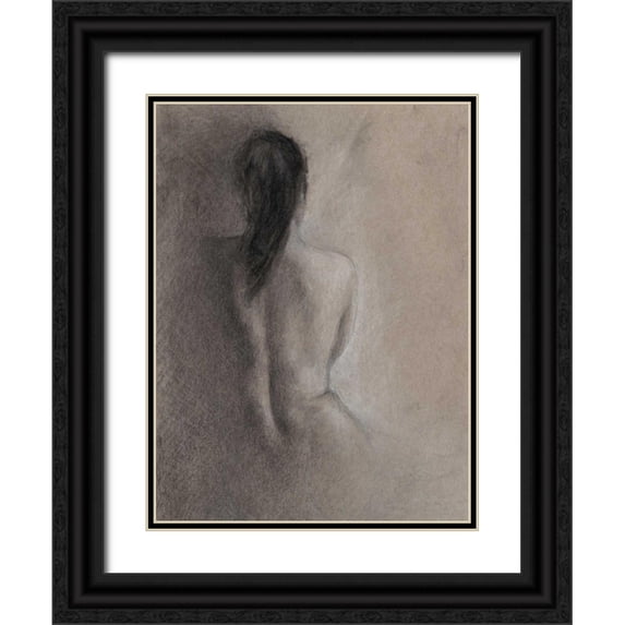 Harper, Ethan 15x18 Black Ornate Wood Framed with Double Matting Museum Art Print Titled - Chiaroscuro Figure Drawing II
