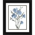 thumbnail image 1 of Harper, Ethan 15x18 Black Ornate Wood Framed with Double Matting Museum Art Print Titled - Watercolor Blue Bouquet II, 1 of 4