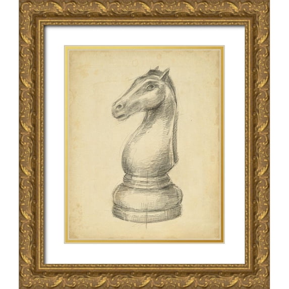 Harper, Ethan 15x18 Gold Ornate Wood Framed with Double Matting Museum Art Print Titled - Antique Chess IV