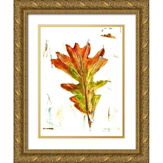 Harper, Ethan 15x18 Gold Ornate Wood Framed with Double Matting Museum Art Print Titled - Autumn Leaf Study IV