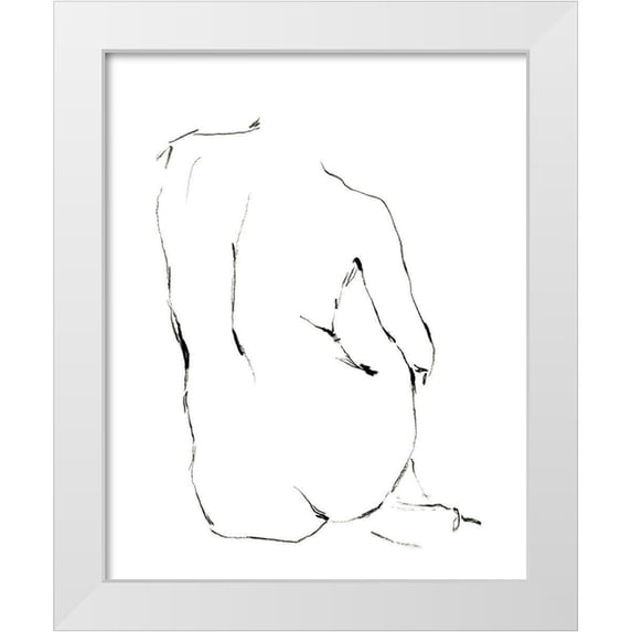 Harper, Ethan 15x18 White Modern Wood Framed Museum Art Print Titled - Seated Figure Pose I