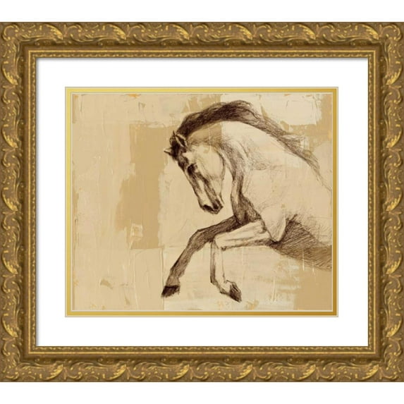 Harper, Ethan 17x15 Gold Ornate Wood Framed with Double Matting Museum Art Print Titled - Majestic Horse II