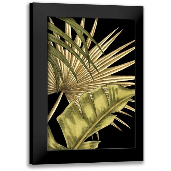 Harper, Ethan 17x24 Black Modern Framed Museum Art Print Titled - Rustic Tropical Leaves II