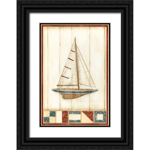 Harper, Ethan 17x24 Black Ornate Wood Framed with Double Matting Museum Art Print Titled - Americana Yacht II