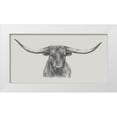 thumbnail image 1 of Harper, Ethan 18x11 White Modern Wood Framed Museum Art Print Titled - Longhorn Bull, 1 of 4