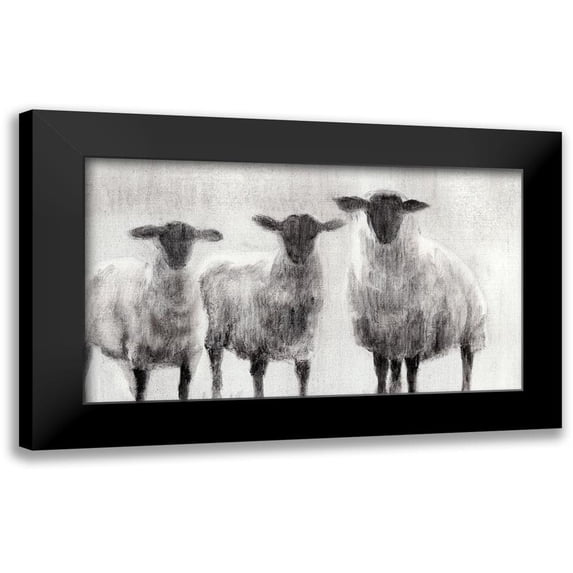 Harper, Ethan 18x12 Black Modern Framed Museum Art Print Titled - Rustic Sheep I