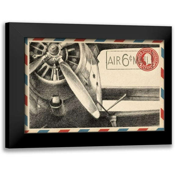 Harper, Ethan 18x13 Black Modern Framed Museum Art Print Titled - Small Vintage Airmail II