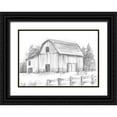 thumbnail image 1 of Harper, Ethan 18x14 Black Ornate Wood Framed with Double Matting Museum Art Print Titled - Black and White Barn Study II, 1 of 4