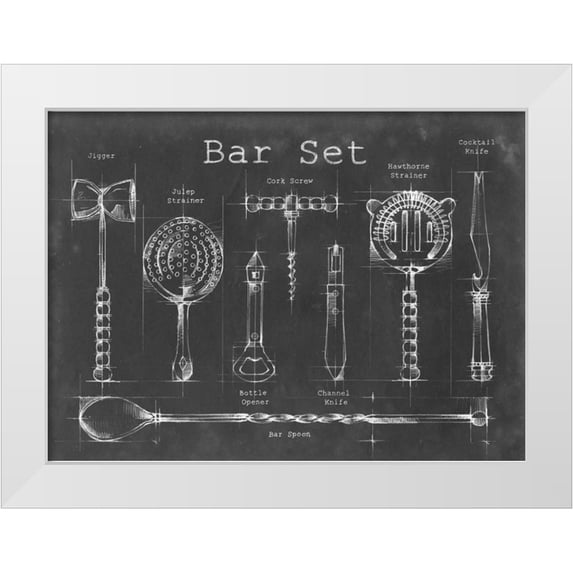 Harper, Ethan 18x14 White Modern Wood Framed Museum Art Print Titled - Bar Set