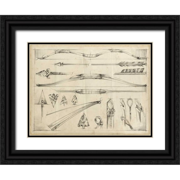 Harper, Ethan 18x15 Black Ornate Wood Framed with Double Matting Museum Art Print Titled - Arrow Schematic II