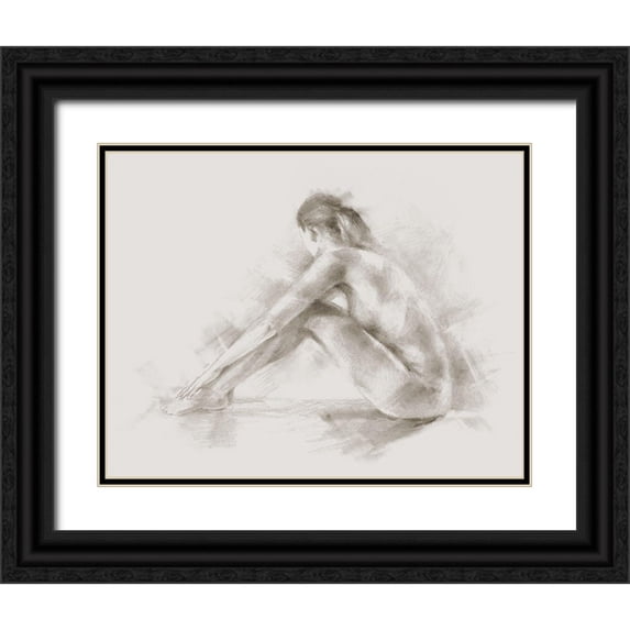 Harper, Ethan 18x15 Black Ornate Wood Framed with Double Matting Museum Art Print Titled - Form Study II
