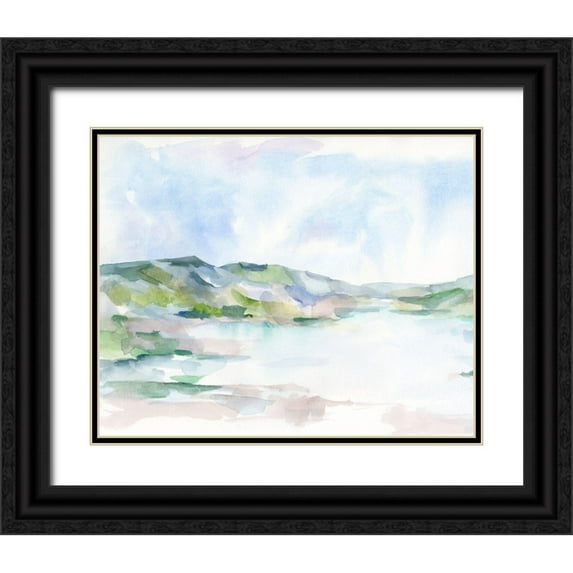 Harper, Ethan 18x15 Black Ornate Wood Framed with Double Matting Museum Art Print Titled - Pastel Seaside I